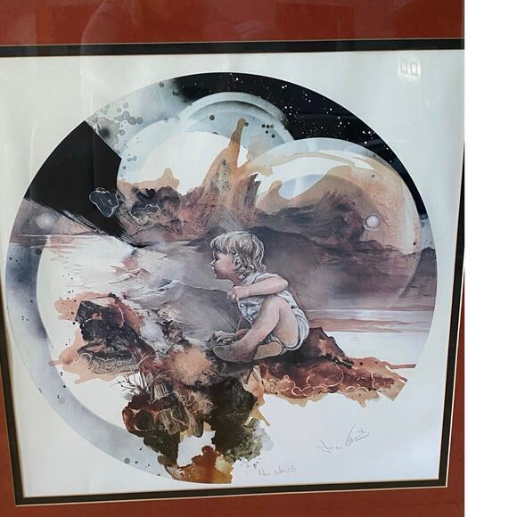 "New Worlds" by Jonas Gerard, signed‎ Lithograph framed and matted 31 x31 - Picture 8 of 9